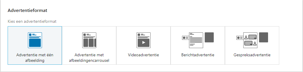 LinkedIN advertentie formats