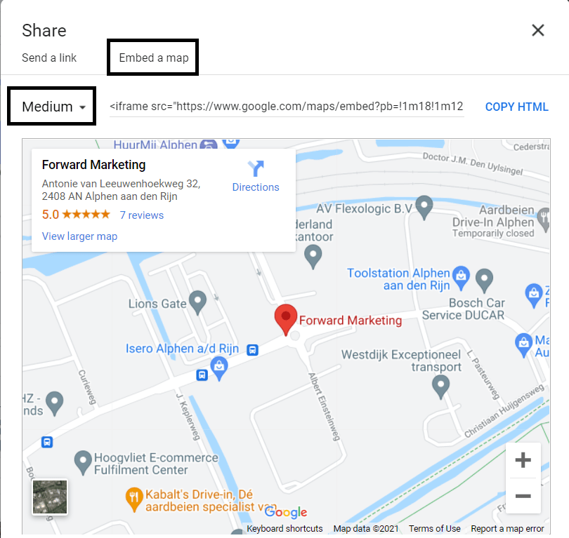 Google Maps embed a map