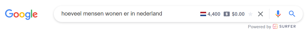 Voorbeeld van een longtail zoekwoord binnen Google