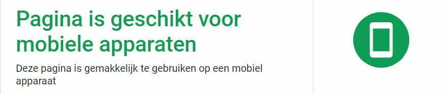 Pagina is geschikt voor mobiele apparaten