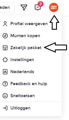 Zakelijk pakket binnen TikTok advertentieaccount
